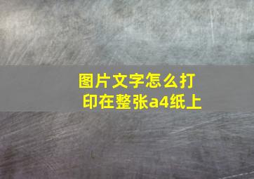 图片文字怎么打印在整张a4纸上