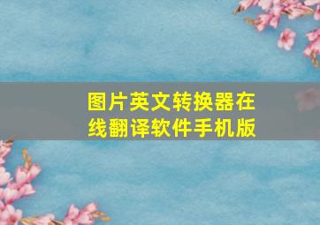 图片英文转换器在线翻译软件手机版