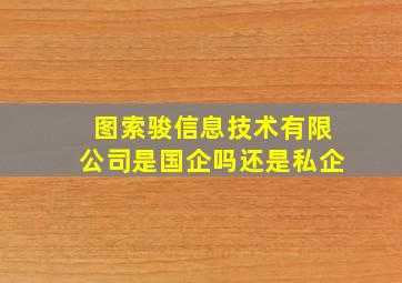 图索骏信息技术有限公司是国企吗还是私企