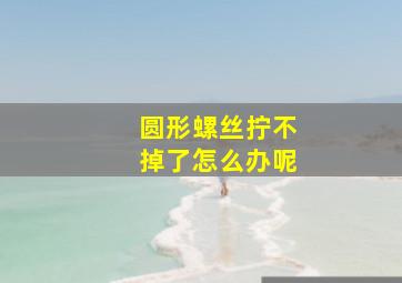 圆形螺丝拧不掉了怎么办呢