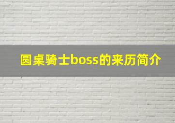 圆桌骑士boss的来历简介