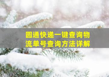 圆通快递一键查询物流单号查询方法详解