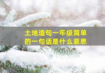 土地造句一年级简单的一句话是什么意思