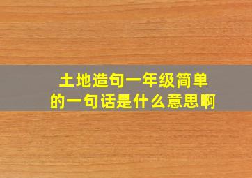 土地造句一年级简单的一句话是什么意思啊