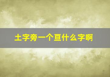 土字旁一个亘什么字啊