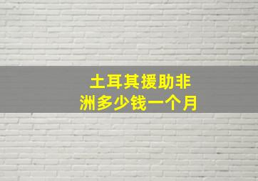 土耳其援助非洲多少钱一个月