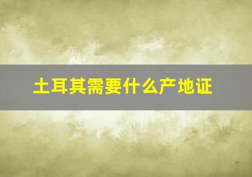 土耳其需要什么产地证