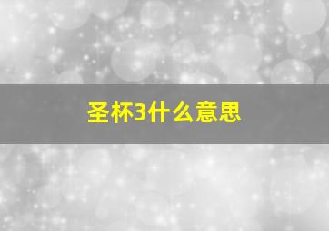 圣杯3什么意思