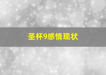 圣杯9感情现状