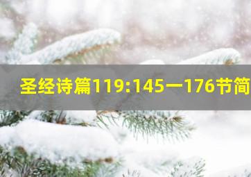 圣经诗篇119:145一176节简书