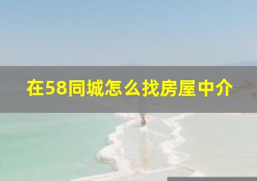 在58同城怎么找房屋中介