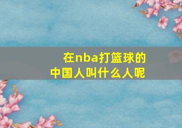 在nba打篮球的中国人叫什么人呢