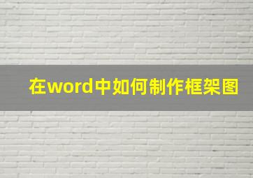 在word中如何制作框架图