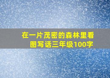 在一片茂密的森林里看图写话三年级100字