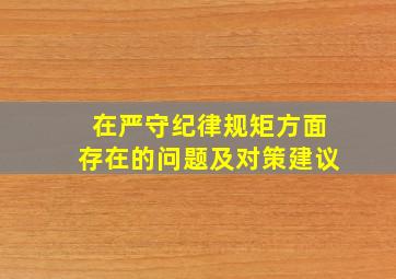 在严守纪律规矩方面存在的问题及对策建议