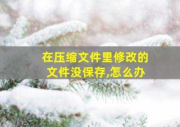 在压缩文件里修改的文件没保存,怎么办