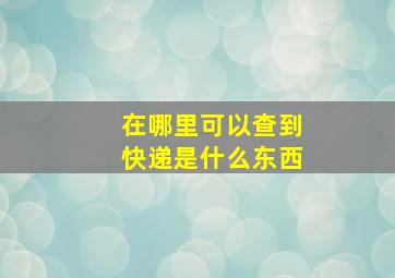 在哪里可以查到快递是什么东西