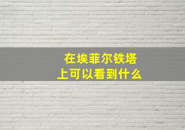 在埃菲尔铁塔上可以看到什么