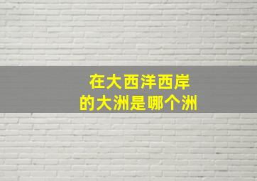 在大西洋西岸的大洲是哪个洲