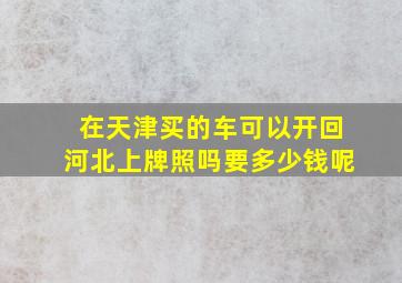 在天津买的车可以开回河北上牌照吗要多少钱呢