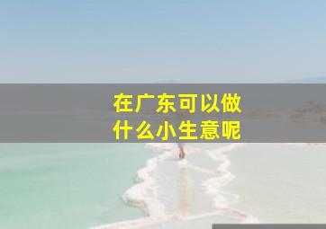 在广东可以做什么小生意呢