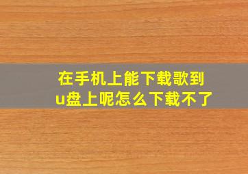 在手机上能下载歌到u盘上呢怎么下载不了