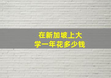 在新加坡上大学一年花多少钱