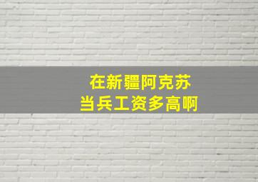 在新疆阿克苏当兵工资多高啊