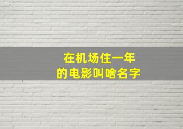 在机场住一年的电影叫啥名字