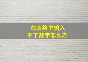 在表格里输入不了数字怎么办