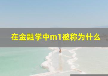 在金融学中m1被称为什么