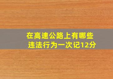 在高速公路上有哪些违法行为一次记12分