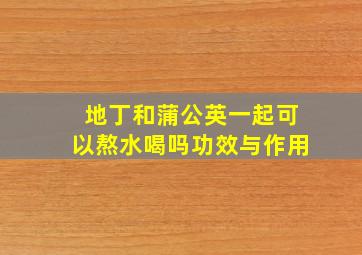 地丁和蒲公英一起可以熬水喝吗功效与作用