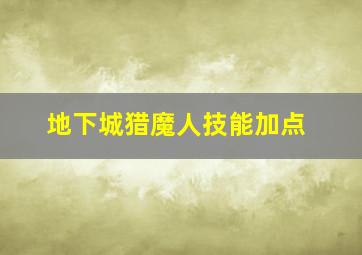 地下城猎魔人技能加点