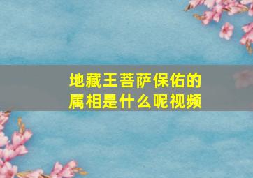 地藏王菩萨保佑的属相是什么呢视频