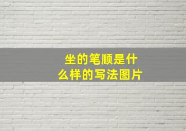 坐的笔顺是什么样的写法图片