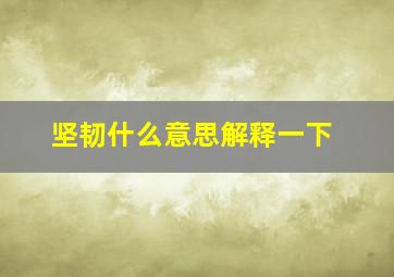 坚韧什么意思解释一下