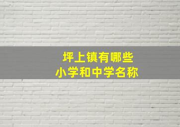 坪上镇有哪些小学和中学名称