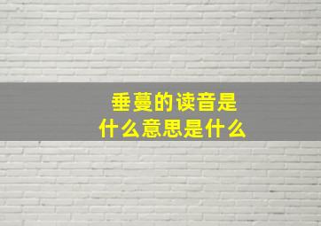 垂蔓的读音是什么意思是什么