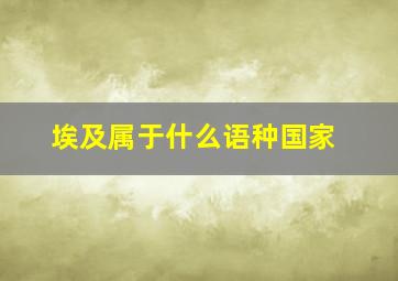 埃及属于什么语种国家