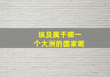 埃及属于哪一个大洲的国家呢