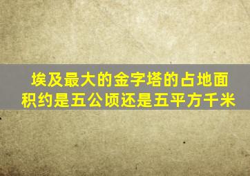 埃及最大的金字塔的占地面积约是五公顷还是五平方千米