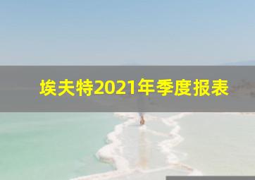 埃夫特2021年季度报表