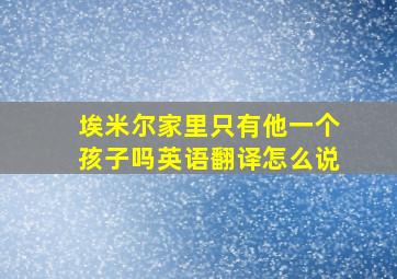 埃米尔家里只有他一个孩子吗英语翻译怎么说