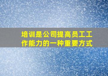 培训是公司提高员工工作能力的一种重要方式