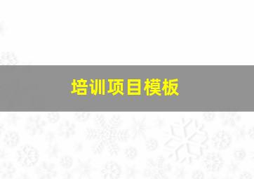 培训项目模板