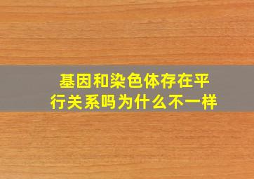 基因和染色体存在平行关系吗为什么不一样