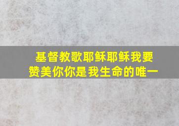 基督教歌耶稣耶稣我要赞美你你是我生命的唯一