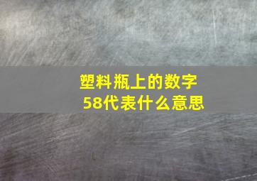 塑料瓶上的数字58代表什么意思