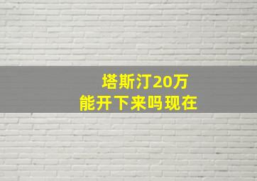 塔斯汀20万能开下来吗现在